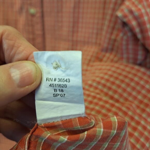 IZOD Shirt‎ Mens  2XL Short Sleeve Button Down Rust Plaid - Picture 4 of 10